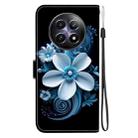 For Realme 12 5G Crystal Texture Colored Drawing Leather Phone Case(Black Orchid) - 3