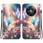 For Realme 12 5G Crystal Texture Colored Drawing Leather Phone Case(Butterfly Love Flower) - 1