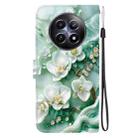 For Realme 12 5G Crystal Texture Colored Drawing Leather Phone Case(Jade Flowers) - 3