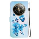 For Realme 12 Pro+ Global Crystal Texture Colored Drawing Leather Phone Case(Blue Butterflies) - 3