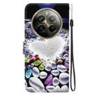 For Realme 12 Pro+ Global Crystal Texture Colored Drawing Leather Phone Case(Heart Shaped) - 3