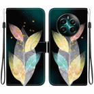 For Realme 12+ Crystal Texture Colored Drawing Leather Phone Case(Colored Leaves) - 1