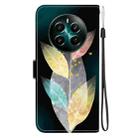 For Realme 12+ Crystal Texture Colored Drawing Leather Phone Case(Colored Leaves) - 3