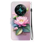 For Realme 12+ Crystal Texture Colored Drawing Leather Phone Case(Lotus) - 3