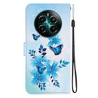 For Realme 12+ Crystal Texture Colored Drawing Leather Phone Case(Blue Butterflies) - 3