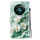 For Realme 12+ Crystal Texture Colored Drawing Leather Phone Case(Jade Flowers) - 3