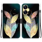 For Realme C55 / Narzo N55 Crystal Texture Colored Drawing Leather Phone Case(Colored Leaves) - 1