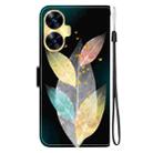 For Realme C55 / Narzo N55 Crystal Texture Colored Drawing Leather Phone Case(Colored Leaves) - 3