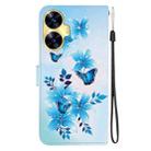 For Realme C55 / Narzo N55 Crystal Texture Colored Drawing Leather Phone Case(Blue Butterflies) - 3