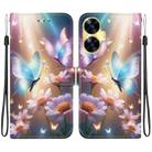 For Realme C55 / Narzo N55 Crystal Texture Colored Drawing Leather Phone Case(Butterfly Love Flower) - 1