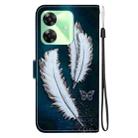 For Realme C61 / C63 / Note 60 Crystal Texture Colored Drawing Leather Phone Case(White Butterfly Feathers) - 3