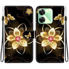 For Realme C61 / C63 / Note 60 Crystal Texture Colored Drawing Leather Phone Case(Gold Flower) - 1