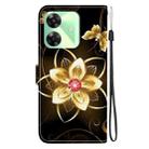 For Realme C61 / C63 / Note 60 Crystal Texture Colored Drawing Leather Phone Case(Gold Flower) - 3