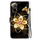 For Realme C67 4G Global Crystal Texture Colored Drawing Leather Phone Case(Gold Flower) - 3