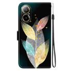 For Realme C67 4G Global Crystal Texture Colored Drawing Leather Phone Case(Colored Leaves) - 3