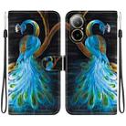 For Realme C67 4G Global Crystal Texture Colored Drawing Leather Phone Case(Peacock) - 1