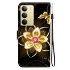 For Realme C75 Crystal Texture Colored Drawing Leather Phone Case(Gold Flower) - 3