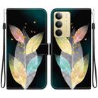 For Realme C75 Crystal Texture Colored Drawing Leather Phone Case(Colored Leaves) - 1