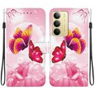 For Realme C75 Crystal Texture Colored Drawing Leather Phone Case(Pink Butterflies) - 1