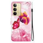 For Realme C75 Crystal Texture Colored Drawing Leather Phone Case(Pink Butterflies) - 3