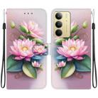 For Realme C75 Crystal Texture Colored Drawing Leather Phone Case(Lotus) - 1