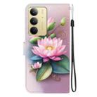 For Realme C75 Crystal Texture Colored Drawing Leather Phone Case(Lotus) - 3