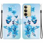 For Realme C75 Crystal Texture Colored Drawing Leather Phone Case(Blue Butterflies) - 1