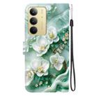 For Realme C75 Crystal Texture Colored Drawing Leather Phone Case(Jade Flowers) - 3