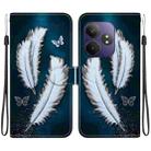 For Realme GT Neo6 SE / GT 6T Crystal Texture Colored Drawing Leather Phone Case(White Butterfly Feathers) - 1