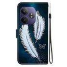 For Realme GT Neo6 SE / GT 6T Crystal Texture Colored Drawing Leather Phone Case(White Butterfly Feathers) - 3