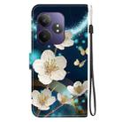 For Realme GT Neo6 SE / GT 6T Crystal Texture Colored Drawing Leather Phone Case(Magnolia) - 3