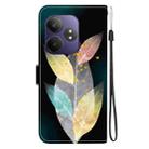 For Realme GT Neo6 SE / GT 6T Crystal Texture Colored Drawing Leather Phone Case(Colored Leaves) - 3