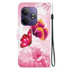 For Realme GT Neo6 SE / GT 6T Crystal Texture Colored Drawing Leather Phone Case(Pink Butterflies) - 3