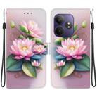 For Realme GT Neo6 SE / GT 6T Crystal Texture Colored Drawing Leather Phone Case(Lotus) - 1