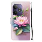 For Realme GT Neo6 SE / GT 6T Crystal Texture Colored Drawing Leather Phone Case(Lotus) - 3