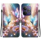 For Realme GT Neo6 SE / GT 6T Crystal Texture Colored Drawing Leather Phone Case(Butterfly Love Flower) - 1