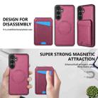 For Samsung Galaxy S25 5G Skin Feel Detachable Card Bag Magsafe Phone Case(Wine Red) - 3