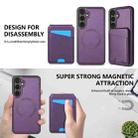 For Samsung Galaxy S24 5G Skin Feel Detachable Card Bag Magsafe Phone Case(Purple) - 3