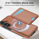 For Samsung Galaxy S24 5G Skin Feel Detachable Card Bag Magsafe Phone Case(Brown) - 2