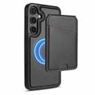 For Samsung Galaxy S24 FE 5G Skin Feel Detachable Card Bag Magsafe Phone Case(Black) - 1