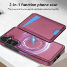For Samsung Galaxy S24 FE 5G Skin Feel Detachable Card Bag Magsafe Phone Case(Wine Red) - 2