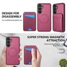 For Samsung Galaxy S24 FE 5G Skin Feel Detachable Card Bag Magsafe Phone Case(Wine Red) - 3