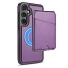 For Samsung Galaxy S24 FE 5G Skin Feel Detachable Card Bag Magsafe Phone Case(Purple) - 1