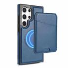 For Samsung Galaxy S23 Ultra 5G Skin Feel Detachable Card Bag Magsafe Phone Case(Blue) - 1