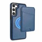 For Samsung Galaxy S23+ 5G Skin Feel Detachable Card Bag Magsafe Phone Case(Blue) - 1