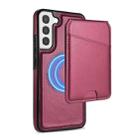 For Samsung Galaxy S22 5G Skin Feel Detachable Card Bag Magsafe Phone Case(Wine Red) - 1