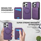 For iPhone 16 Pro Max Skin Feel Detachable Card Bag Magsafe Phone Case(Purple) - 3