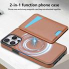 For iPhone 16 Pro Max Skin Feel Detachable Card Bag Magsafe Phone Case(Brown) - 2