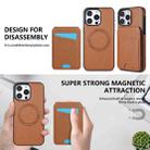 For iPhone 16 Pro Max Skin Feel Detachable Card Bag Magsafe Phone Case(Brown) - 3