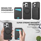 For iPhone 16 Pro Skin Feel Detachable Card Bag Magsafe Phone Case(Black) - 3